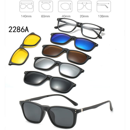 5 In 1 Custom Men Women Polarized Optical Magnetic Sunglasses Clip Magnet