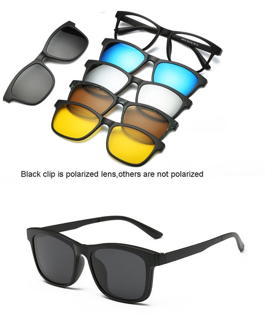 5 In 1 Custom Men Women Polarized Optical Magnetic Sunglasses Clip Magnet