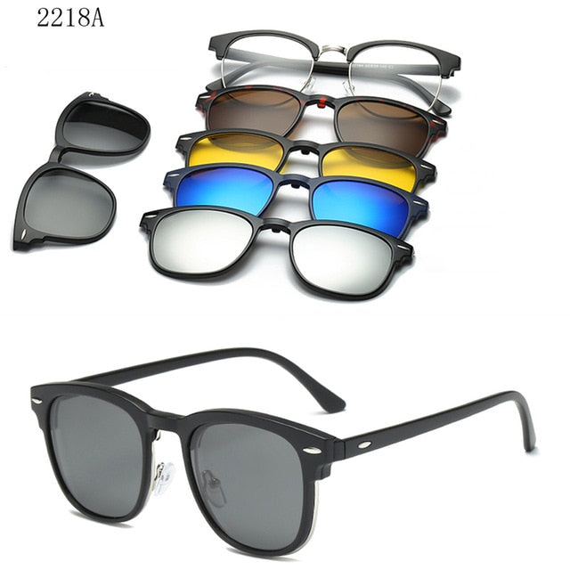 5 In 1 Custom Men Women Polarized Optical Magnetic Sunglasses Clip Magnet