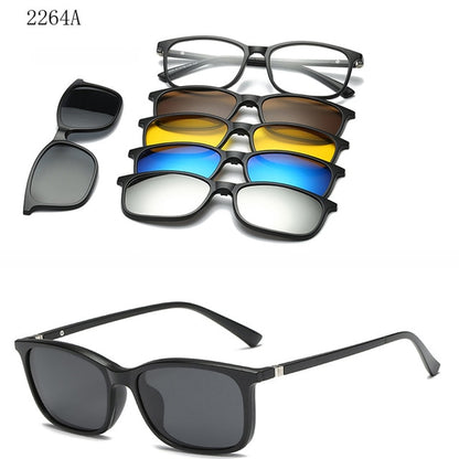 5 In 1 Custom Men Women Polarized Optical Magnetic Sunglasses Clip Magnet