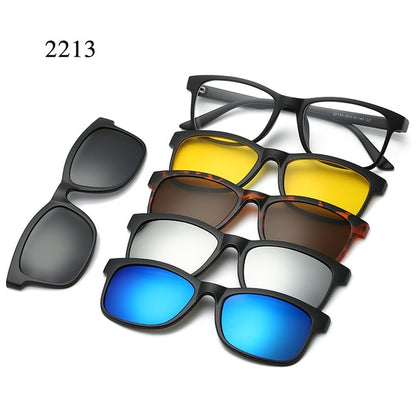 5 In 1 Custom Men Women Polarized Optical Magnetic Sunglasses Clip Magnet