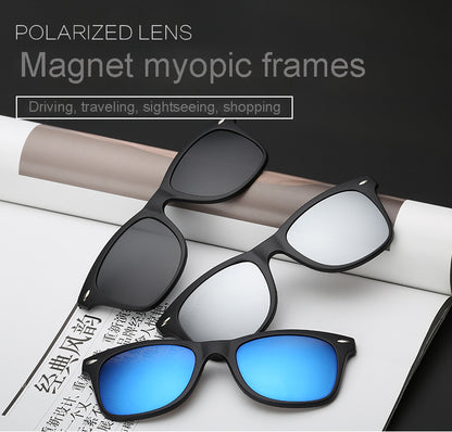 5 In 1 Custom Men Women Polarized Optical Magnetic Sunglasses Clip Magnet