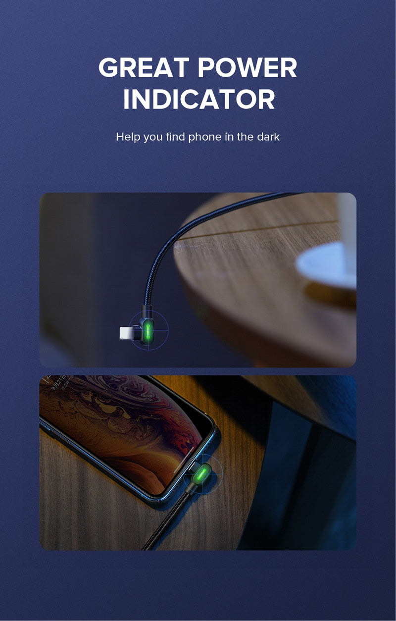 LED USB Cable Fast Charging Mobile Phone Charger